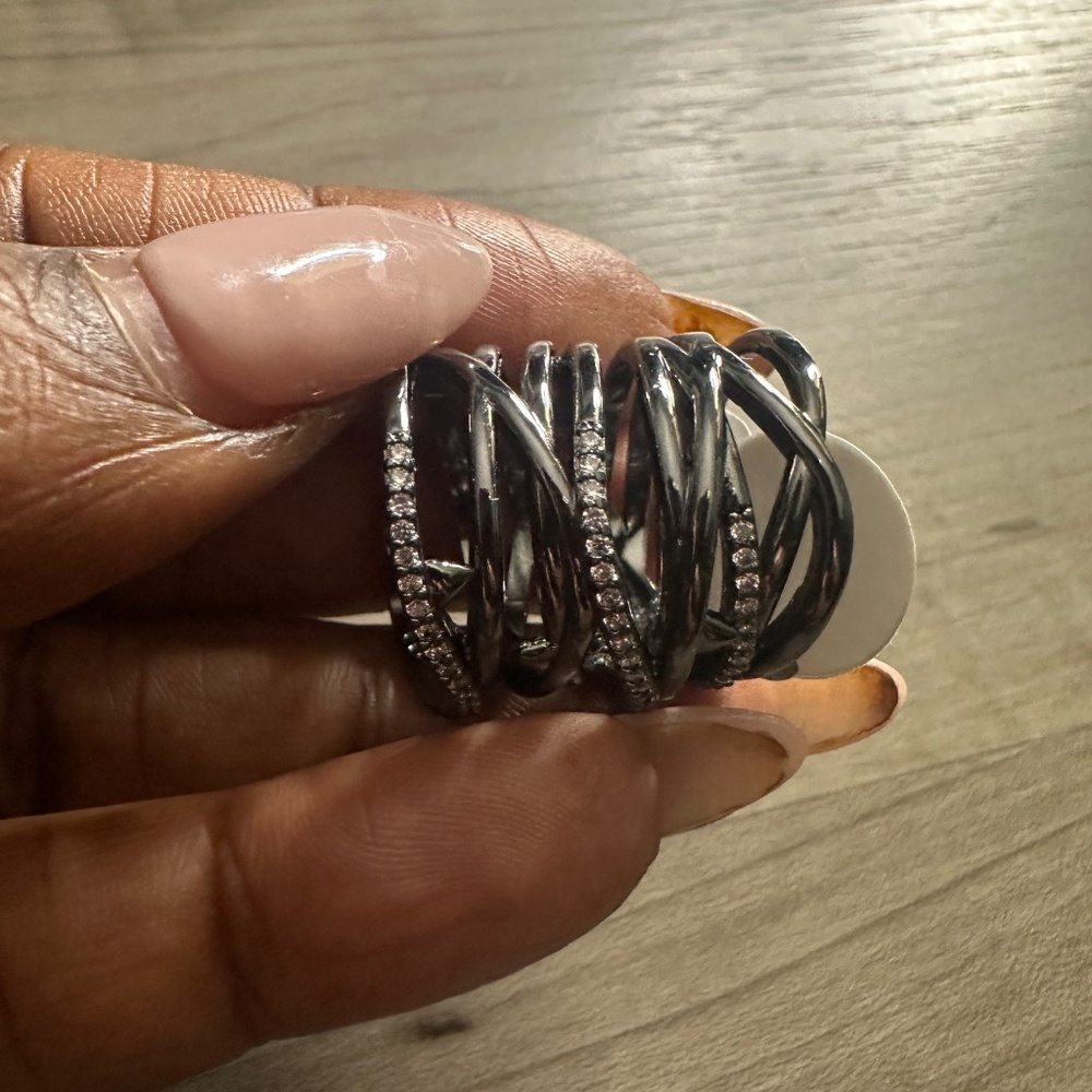 Black Stone Stack Rings - image 4